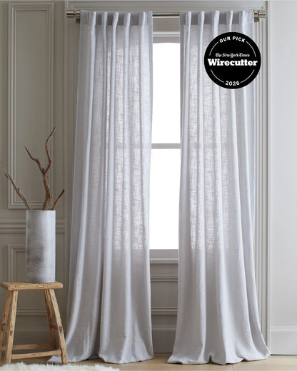 Cotton Sheer Curtain Set (Set of 2) - 48x84 / White