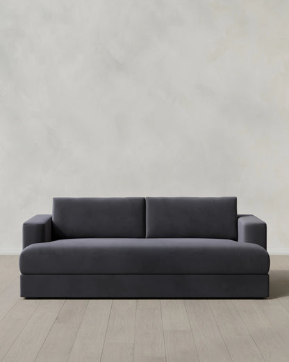 Sierra Curved Arm Sofa in Performance Velvet - 7ft / Sable