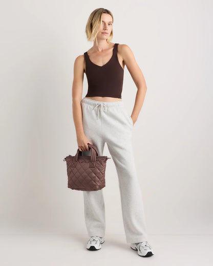 Transit Quilted Small Crossbody Tote - One Size / Taupe Brown