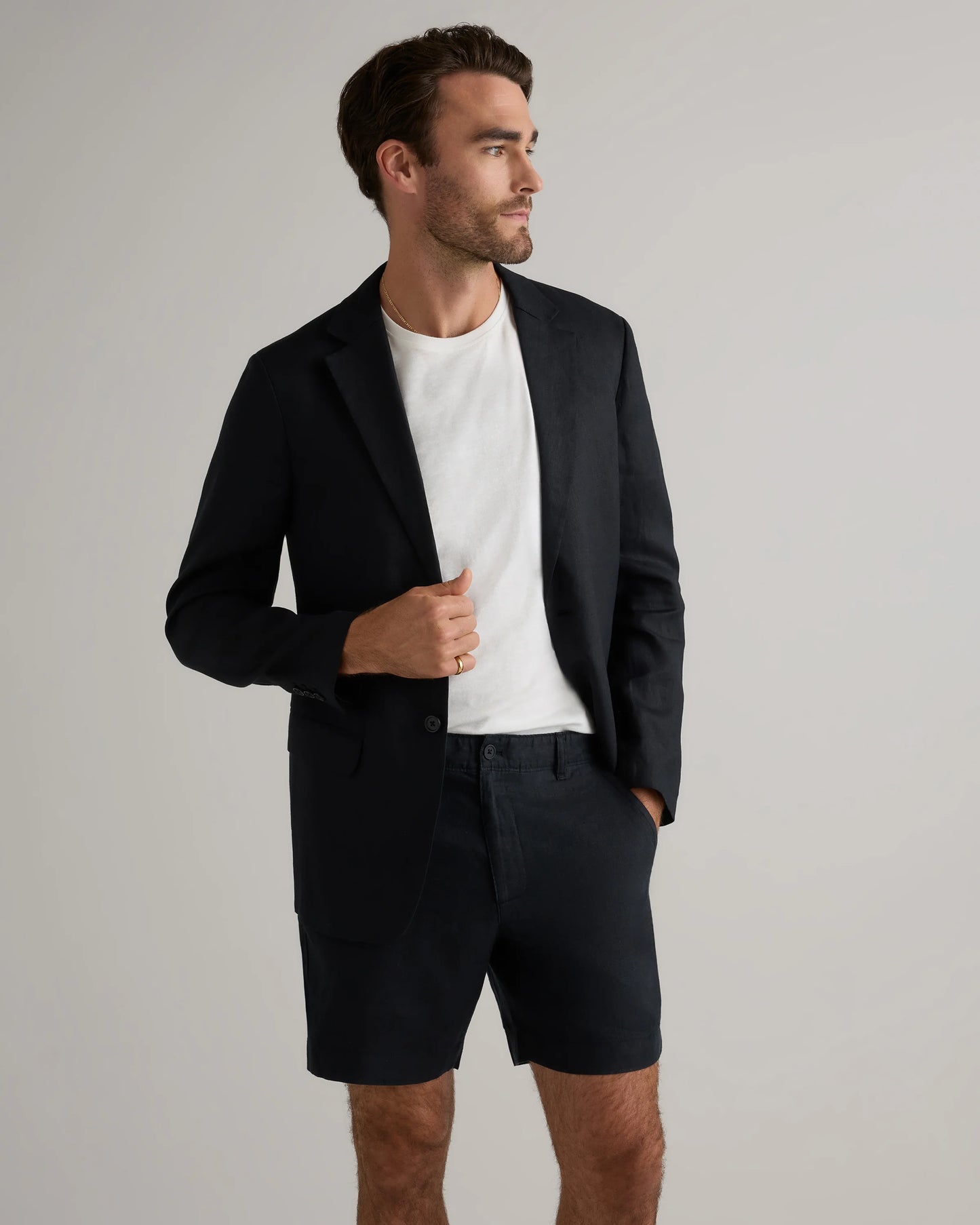 100% European Linen Trouser Shorts - 7" - S / Bayberry Olive