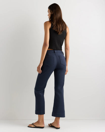 French Terry Wide Leg Pants - 0 / Deep Navy