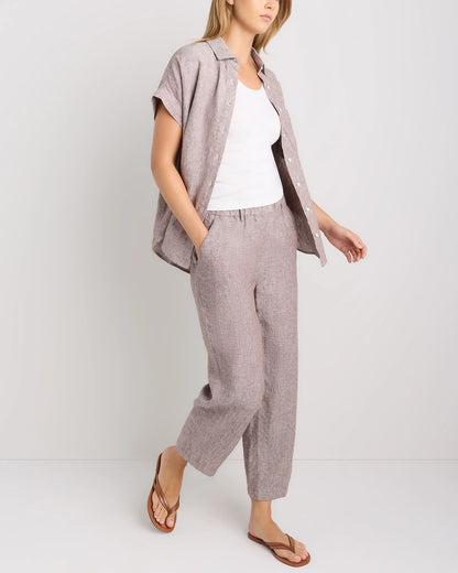 100% European Linen Pants - XS / White