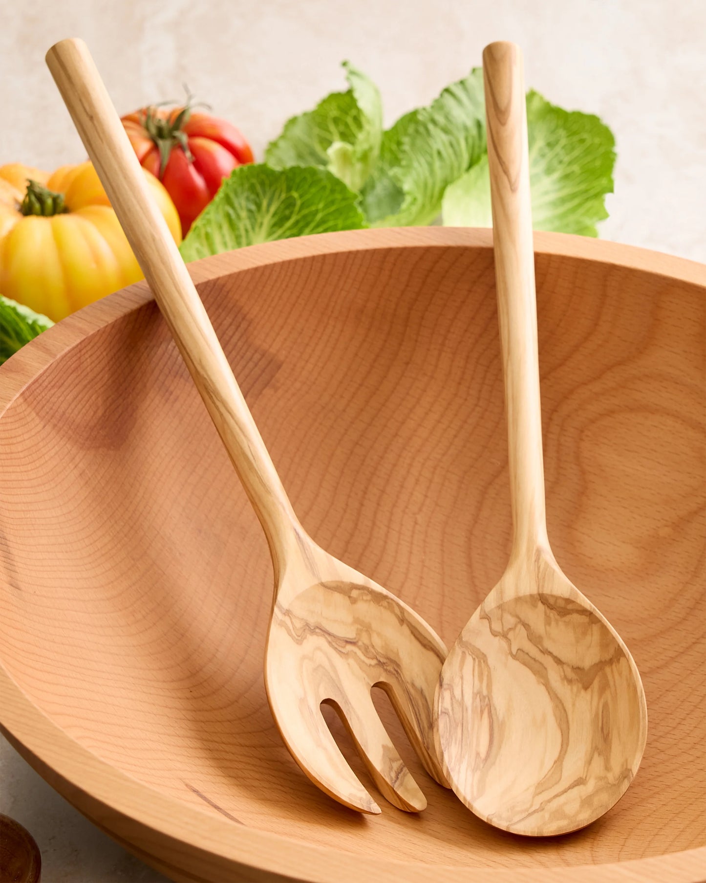 Olivewood Salad Servers (Set of 2) - One Size / Olivewood