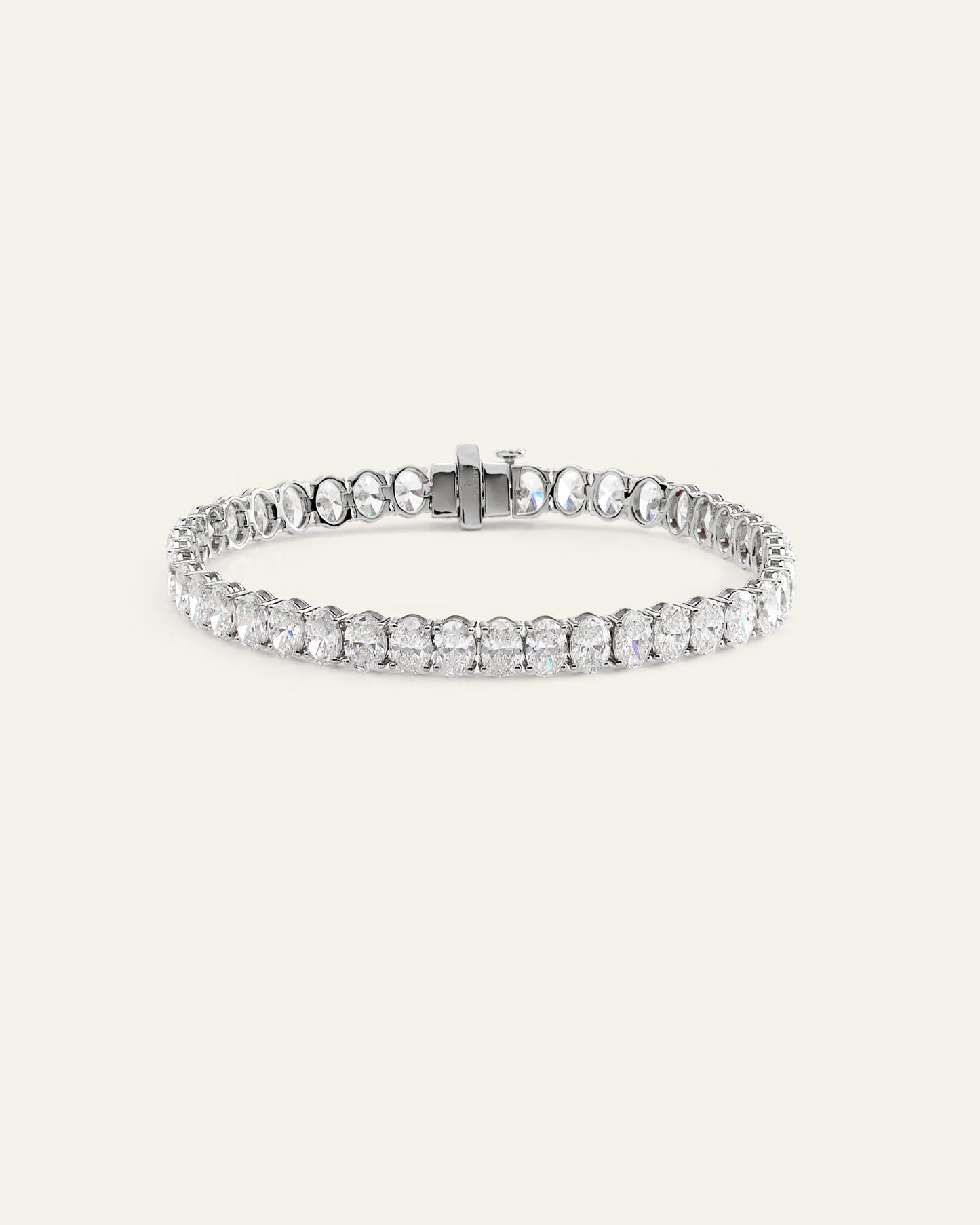 14K Gold Lab Grown Diamond North-South Oval Tennis Bracelet - 15ctw - 6.5" / Yellow Gold