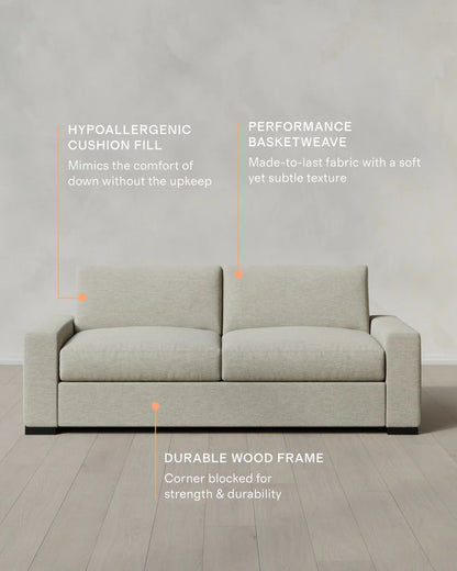 Stillman Sofa in Performance Basketweave - 7ft / Flax