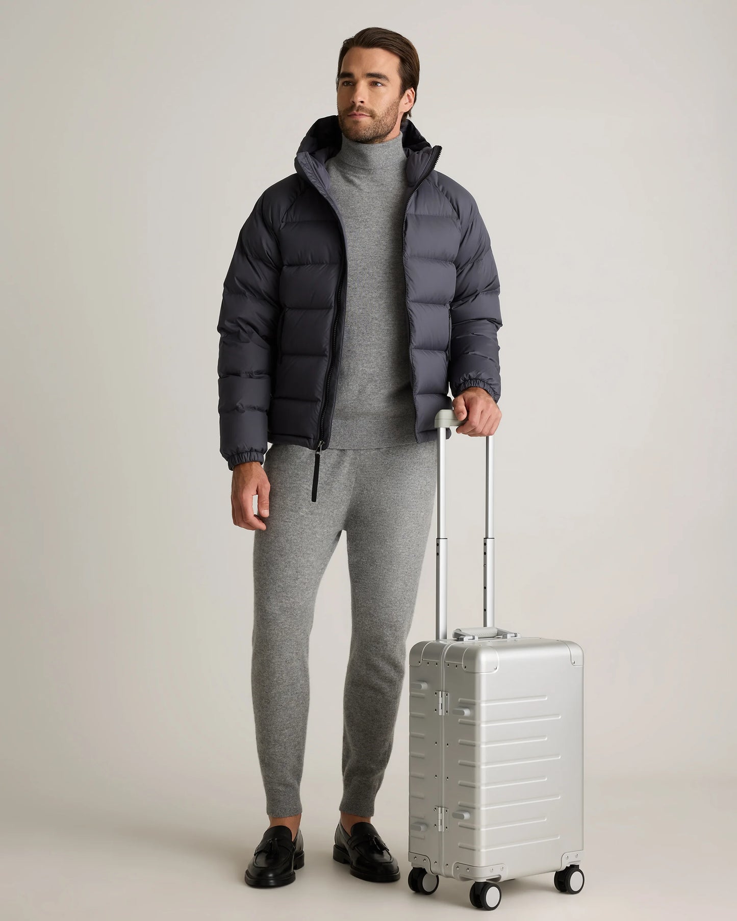 Aluminum Carry-On Suitcase - One Size / Black