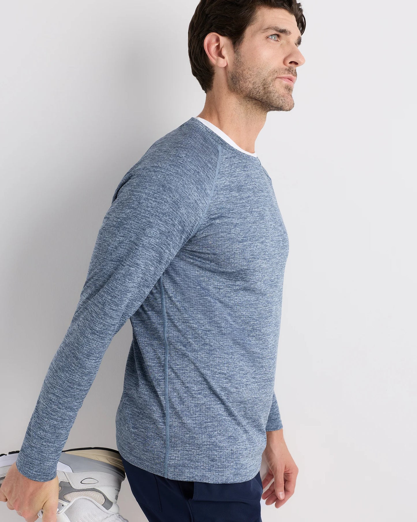 Mesh Performance Training Long Sleeve Tee - S / Heather Navy