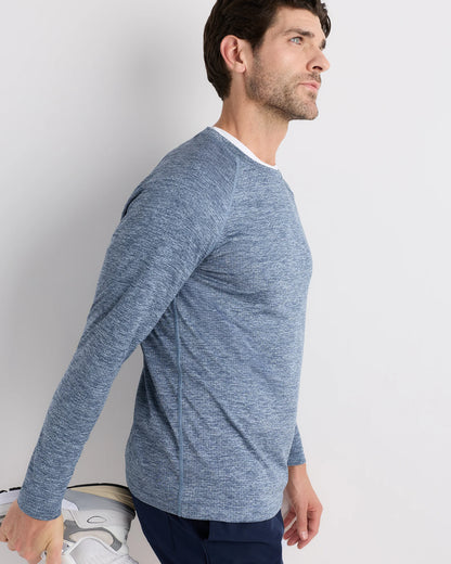 Mesh Performance Training Long Sleeve Tee - S / Heather Navy