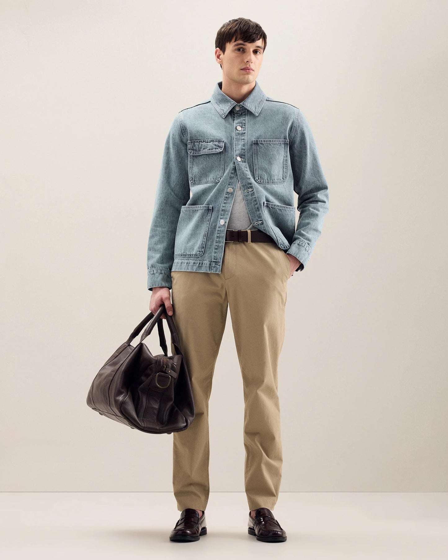 Nappa Leather Duffle Bag - One Size / Dark Brown