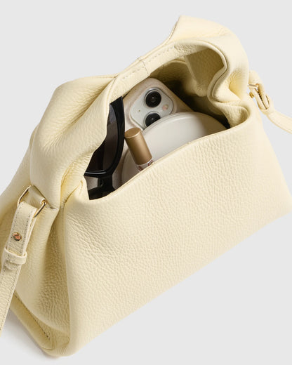 Italian Leather Trapeze Crossbody - One Size / Moonstone Blue
