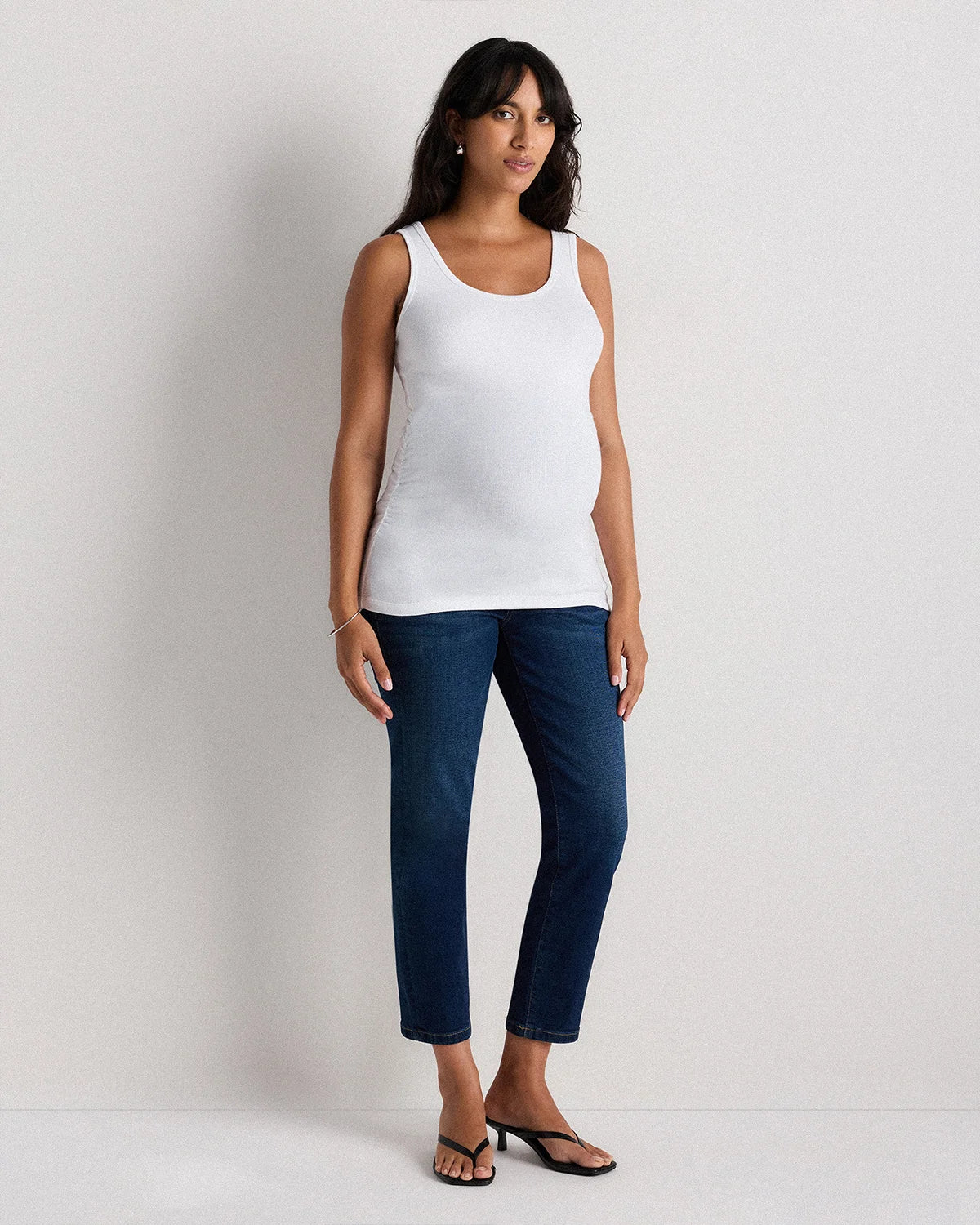 Bamboo Rib Maternity Scoop Neck Tank - XS / Deep Navy