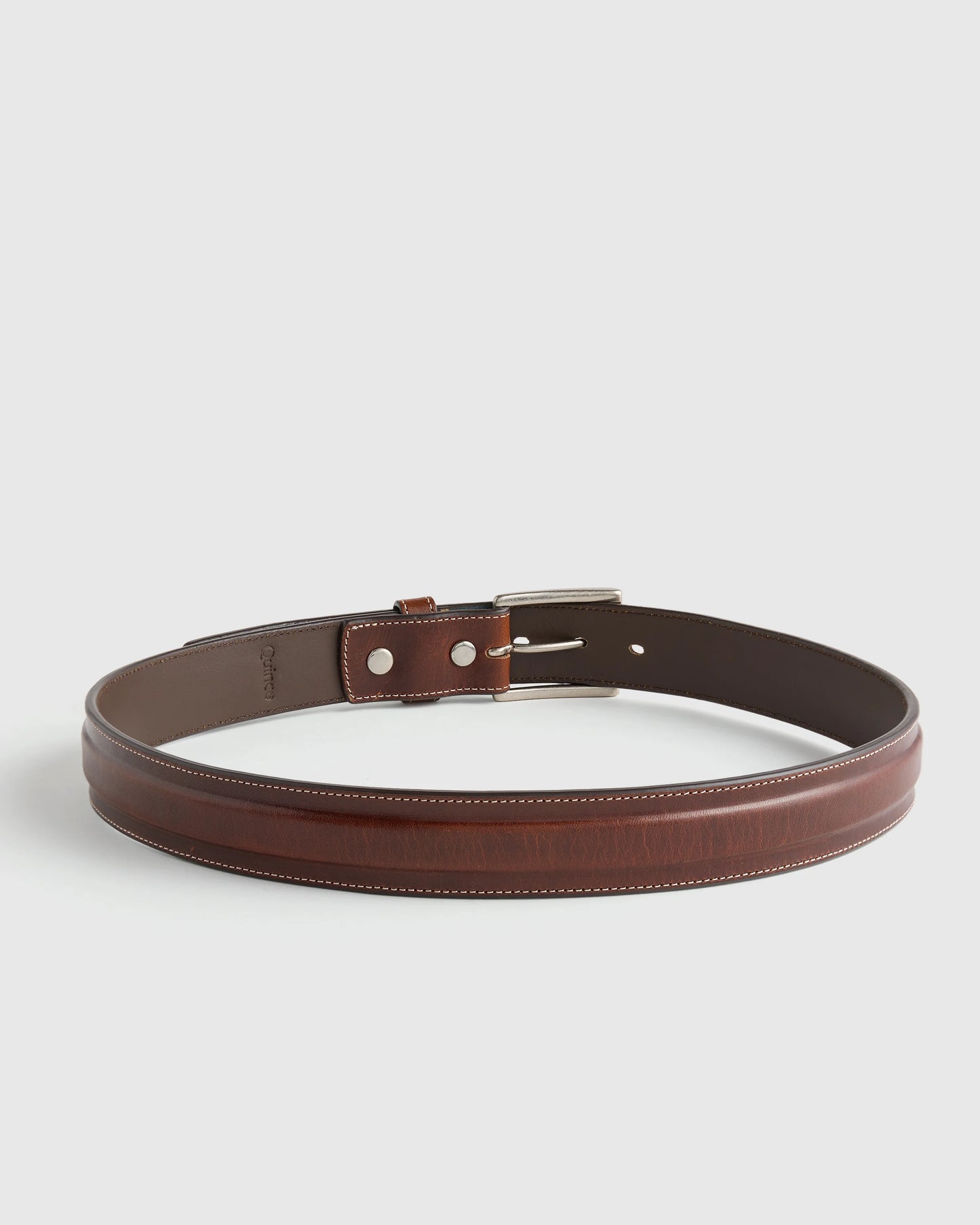 Hugo Contoured Leather Dress Belt - 30 / Hickory