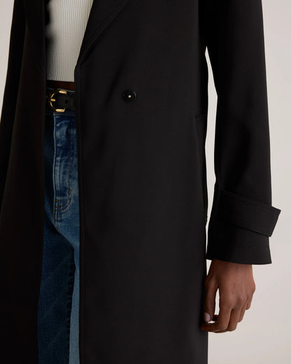 Stretch Crepe Trench Coat - XS / Olive