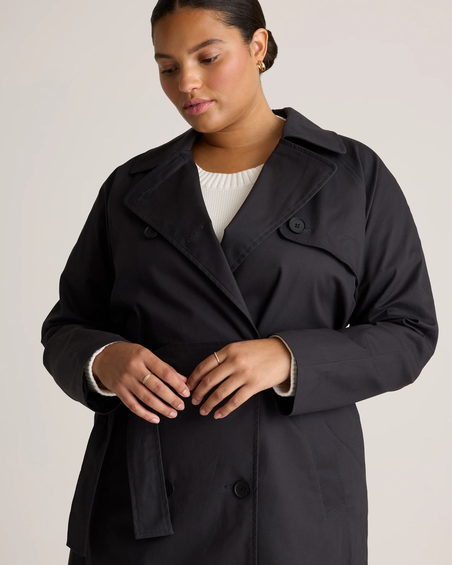 Comfort Stretch Trench Coat - XS / Navy