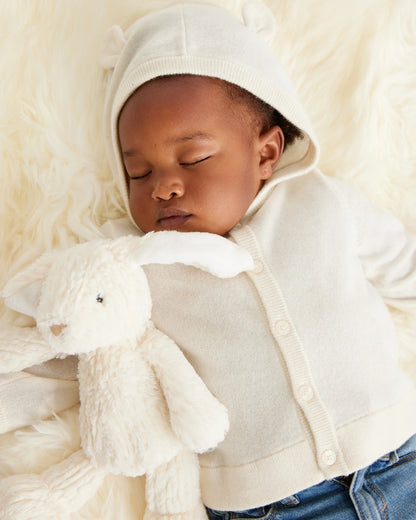 Washable Cashmere Hooded Cardigan - 0-3M / Oatmeal