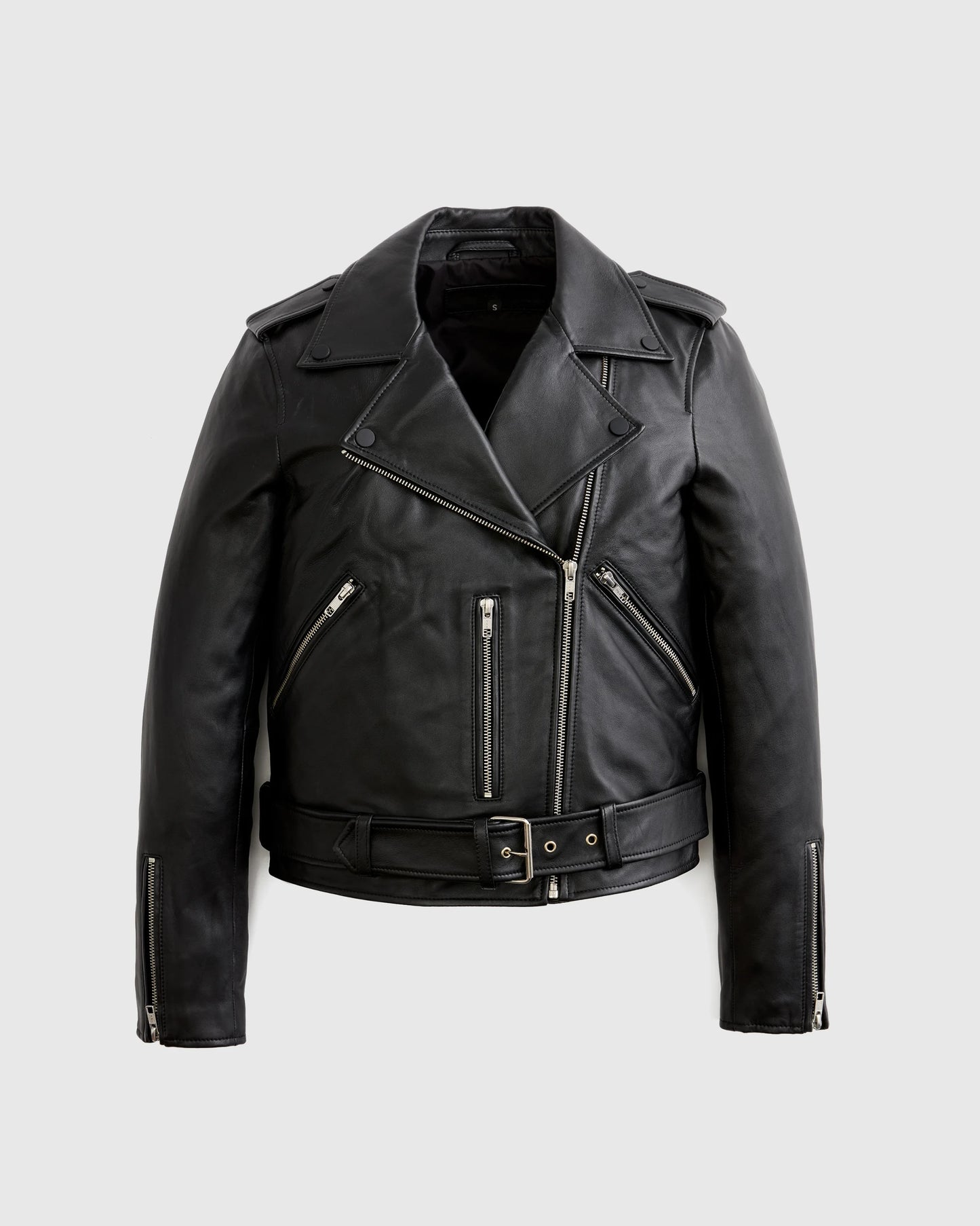 100% Leather Motorcycle Jacket - XS / Cognac