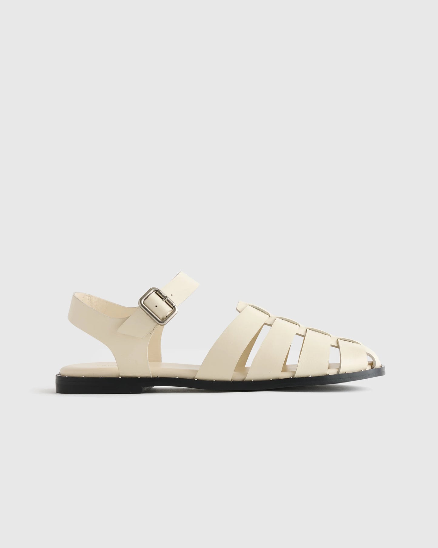 Italian Leather Fisherman Sandal - 5 / Black