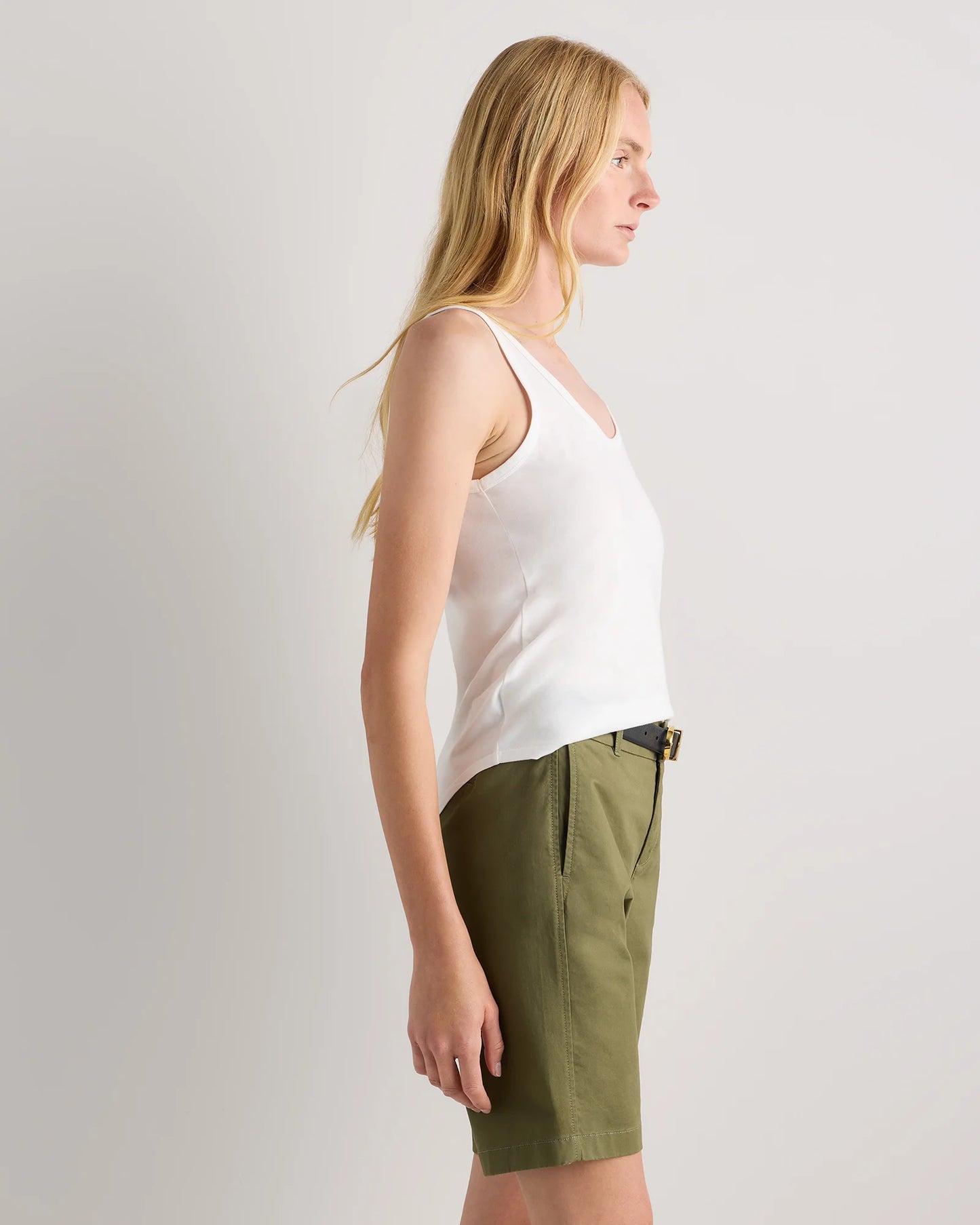 Organic Stretch Cotton Chino Bermuda Shorts - 0 / Bayberry Olive
