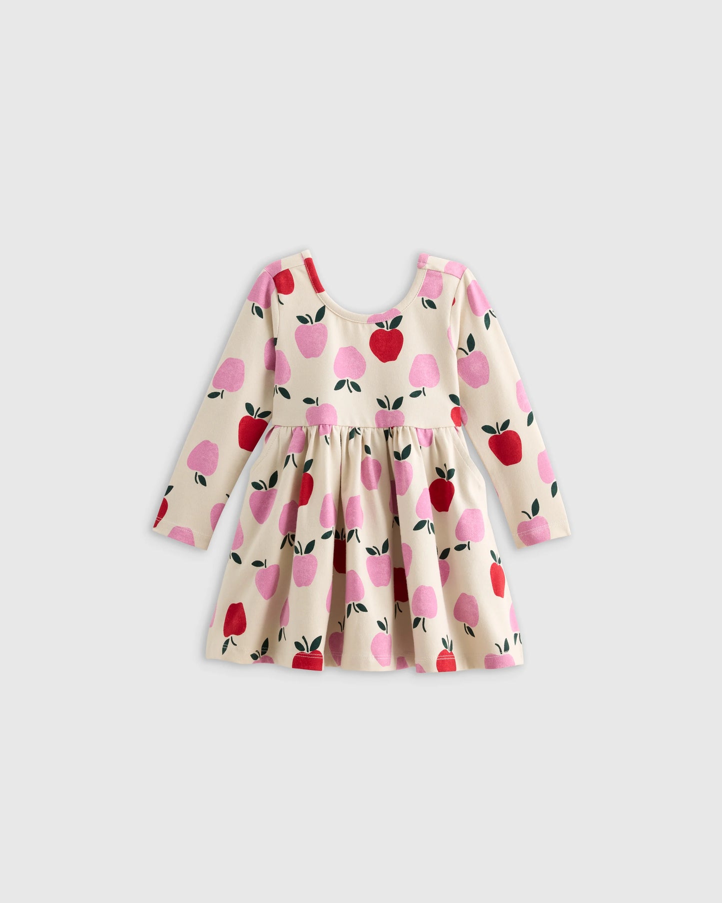 Organic Cotton Long Sleeve Skater Dress - 0-3M / Flower Buds
