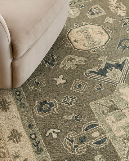 Callum Wool Rug - 3' x 5' / Green