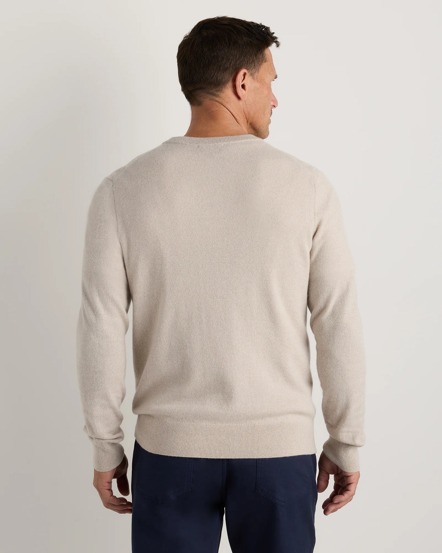 Mongolian Cashmere Henley Sweater - S / Brown