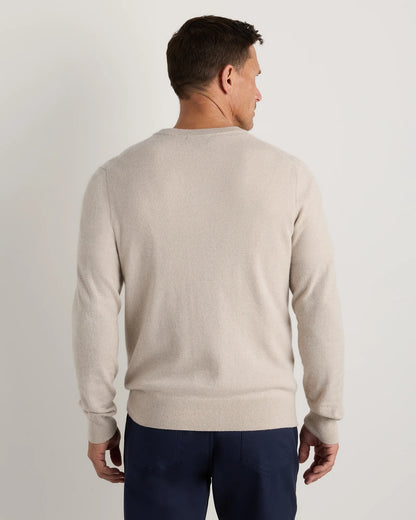 Mongolian Cashmere Henley Sweater - S / Brown