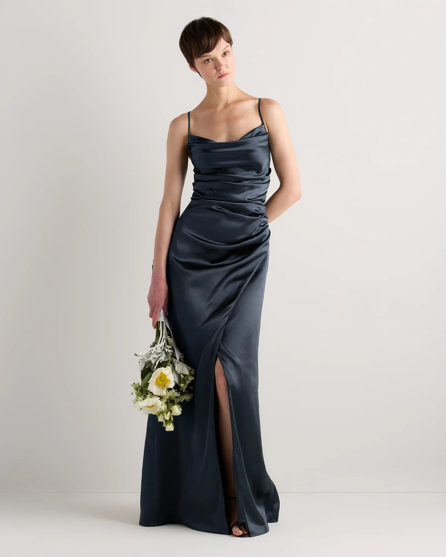 Juliette Stretch Satin Dress - 0 / Garden Sage Green