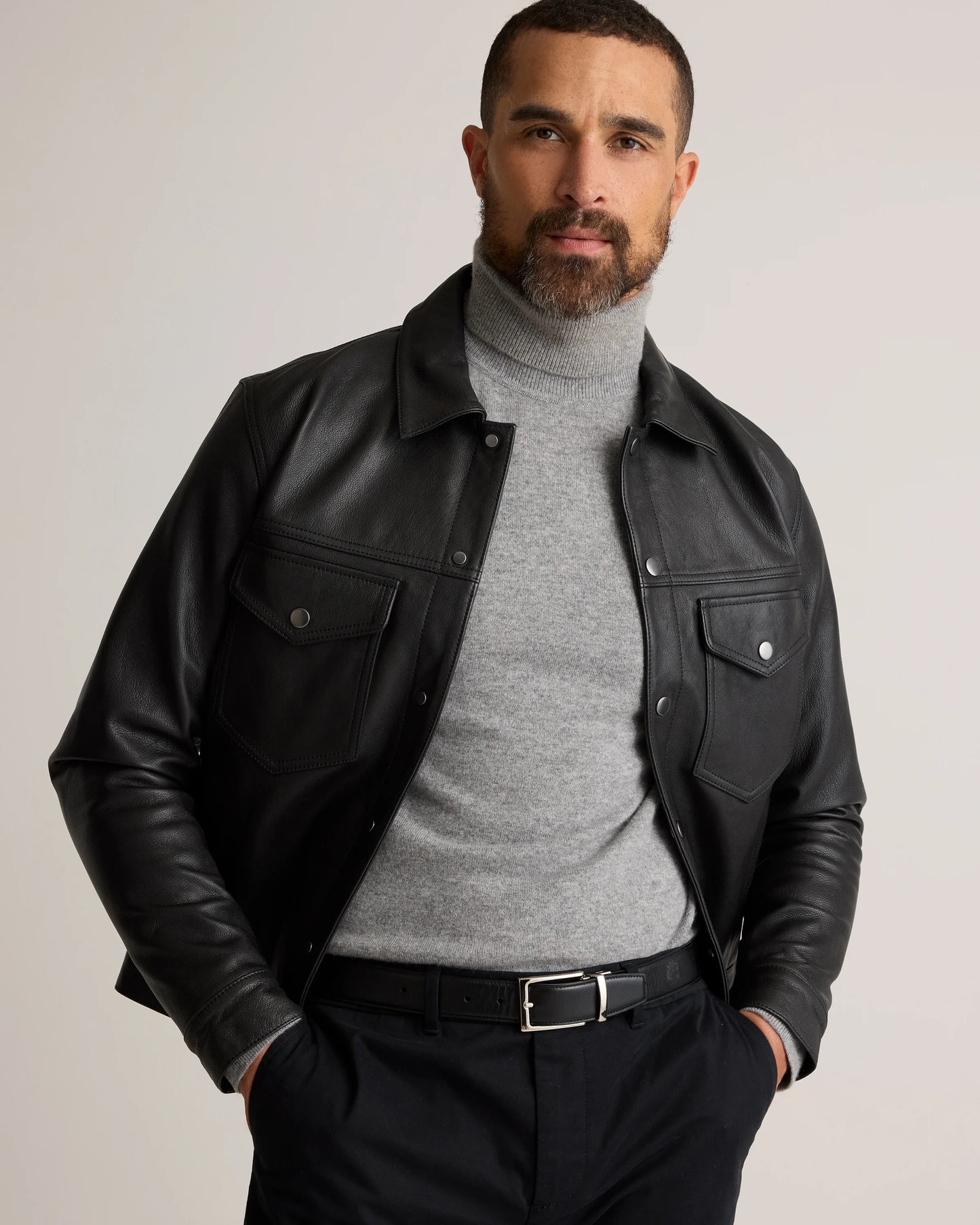 Mongolian Cashmere Turtleneck Sweater - S / Black