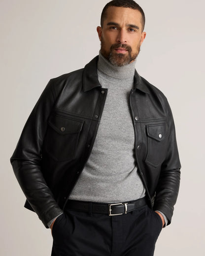 Mongolian Cashmere Turtleneck Sweater - S / Black