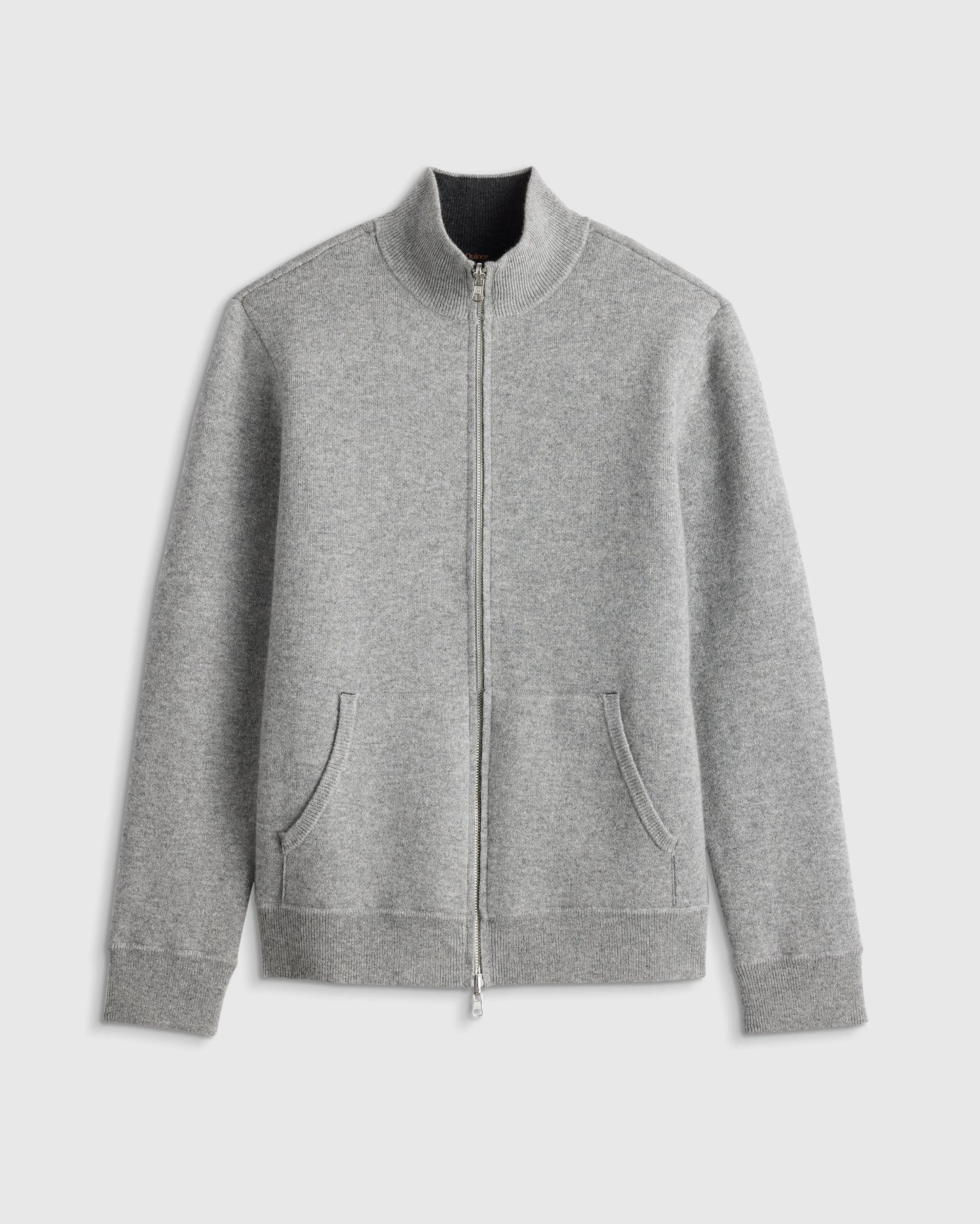 100% Reversible Cashmere Full Zip Sweater - S / Black/Charcoal