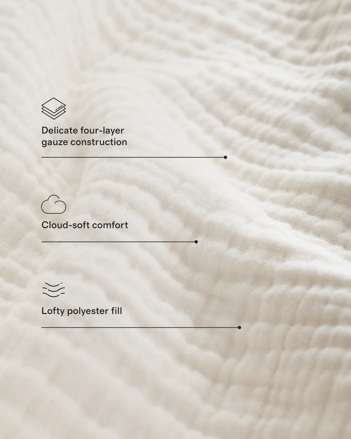 Organic Cotton Gauze Toddler Quilt - One Size / White