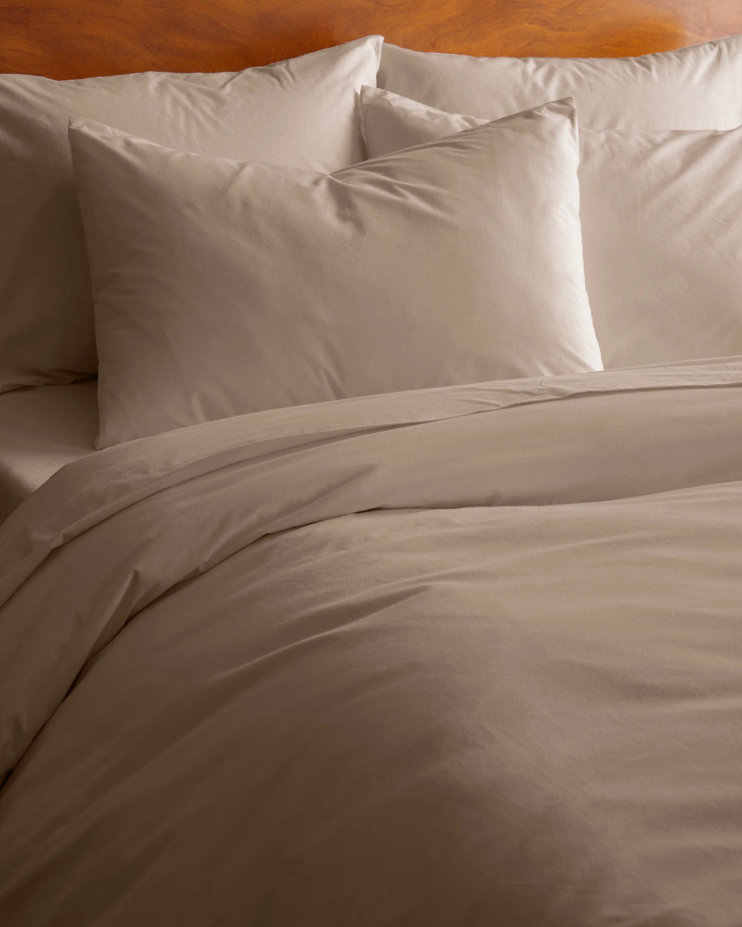 Organic Brushed Cotton Duvet Cover Set - Twin / Toffee