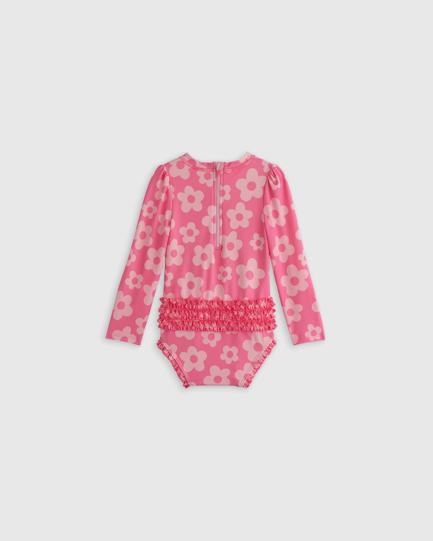 Long Sleeve Tie One-Piece Swimsuit - 0-3M / Soft Ditsy Floral