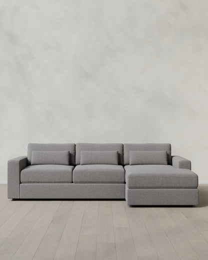 Ashford Deep Seat Chaise Sectional in Performance Basketweave - 119" Right Arm / Flax