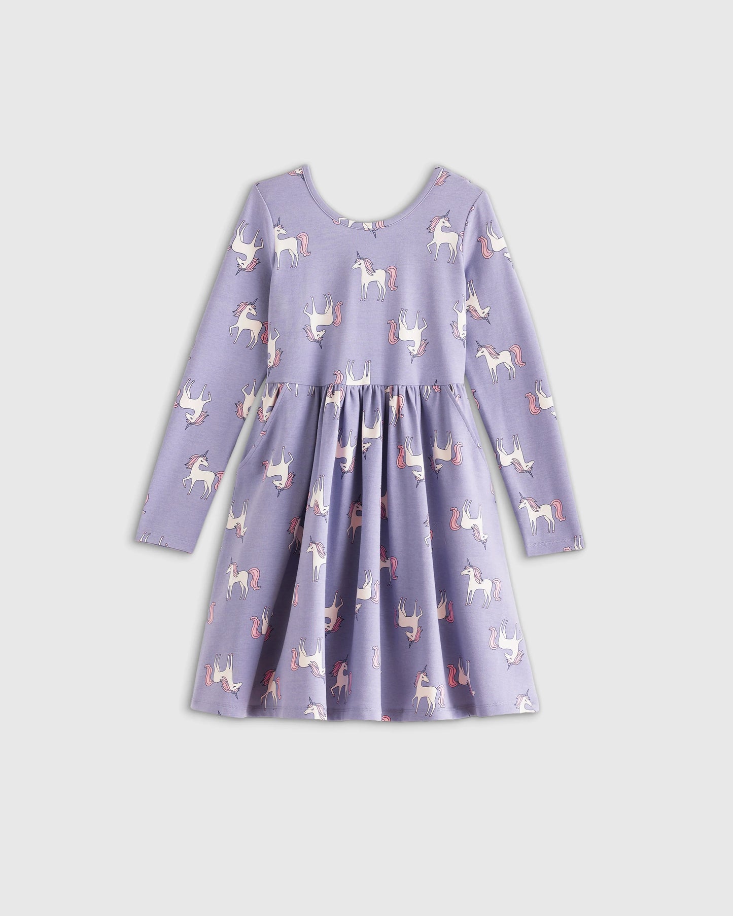 Organic Cotton Long Sleeve Skater Dress - 2T / Red Poppy Garden