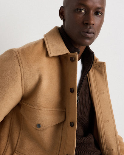 Wool Cashmere Field Jacket - S / Heather Grey