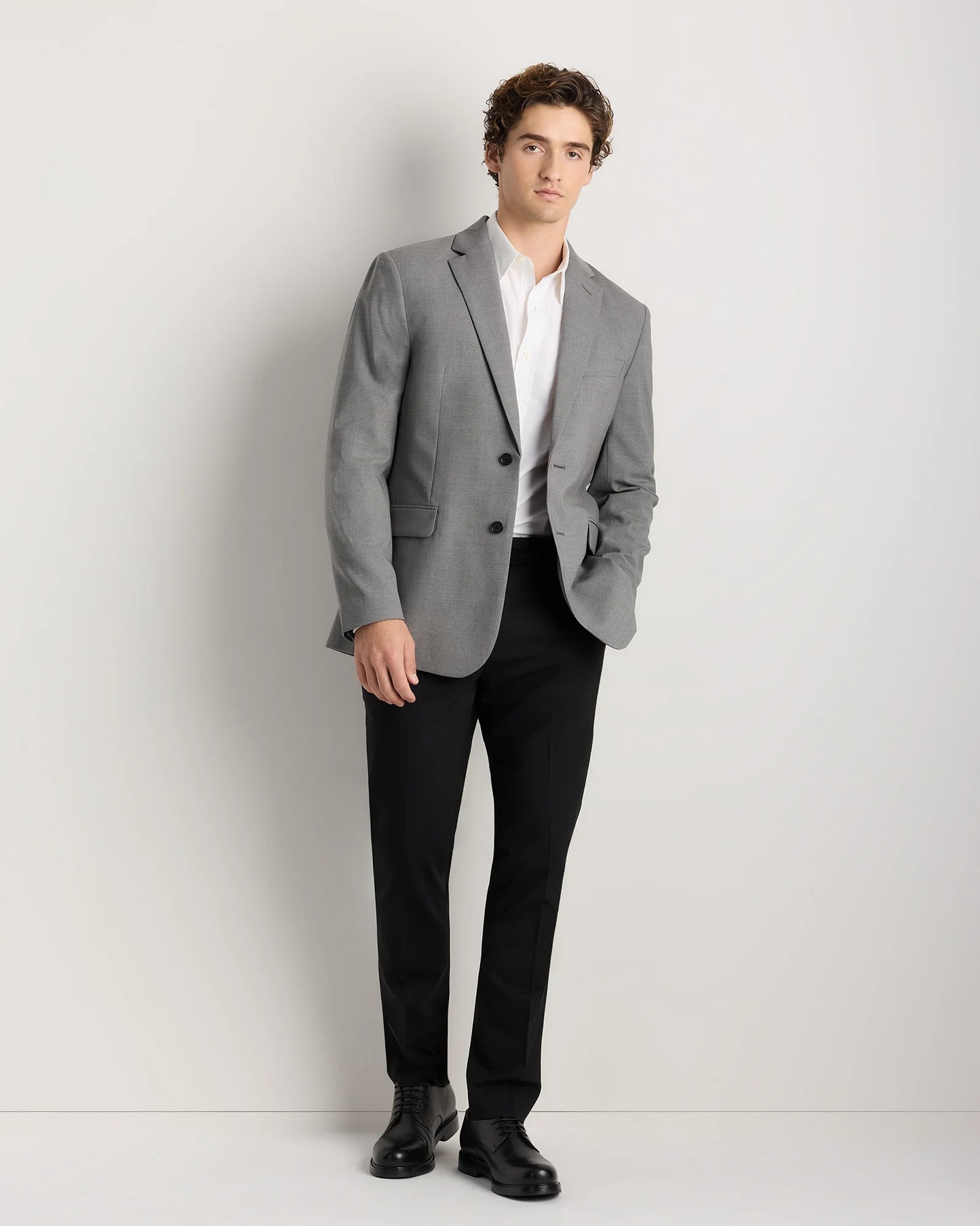 Stretch Wool Blazer - S / Grey Melange