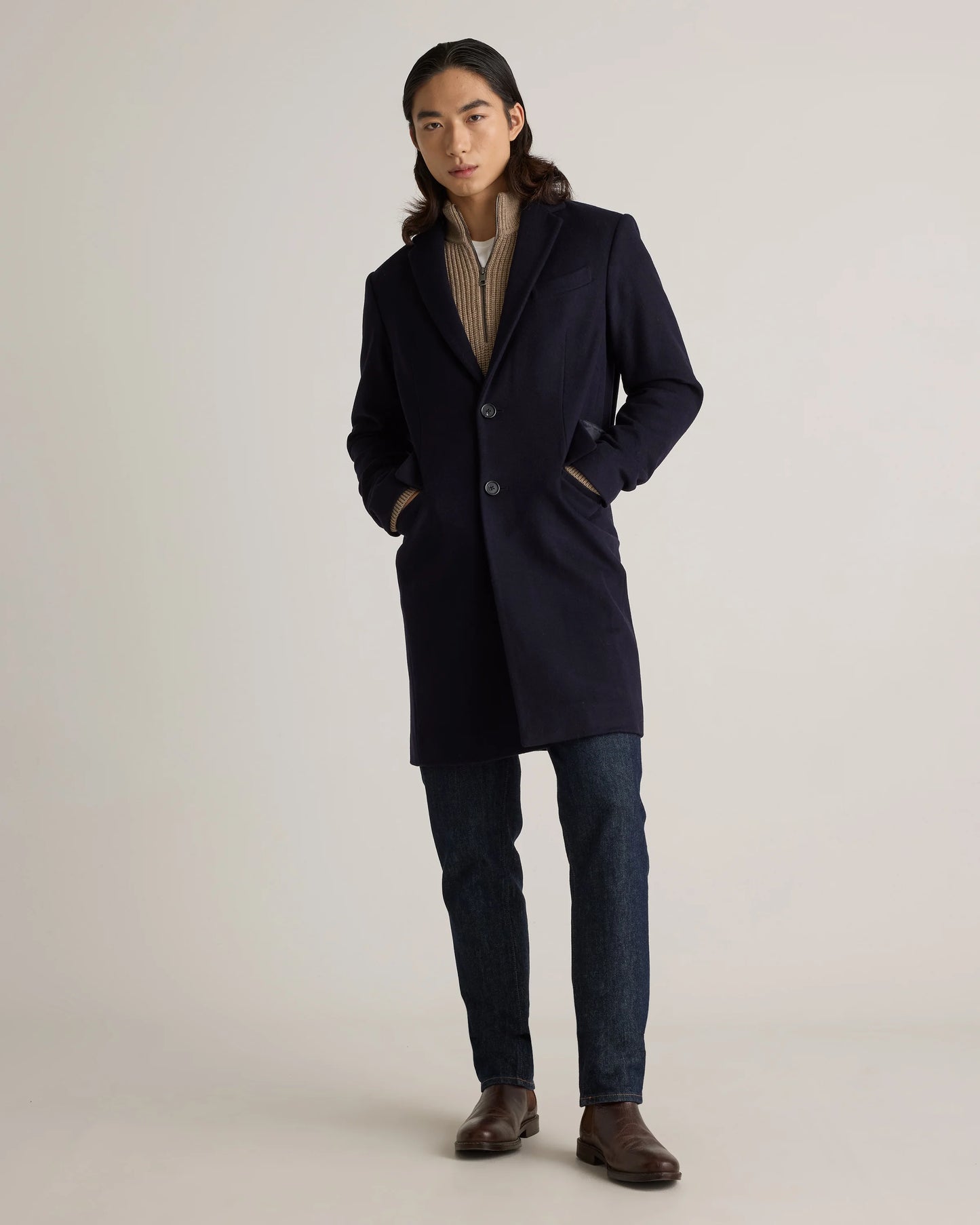 Italian Wool Overcoat - S / Heather Charcoal