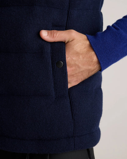 Mongolian Cashmere Puffer Vest - S / True Navy