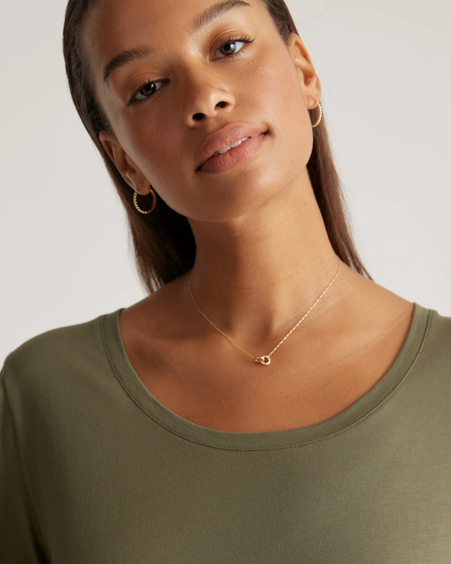 Cotton Modal Scoop Neck Tee - XS / Navy