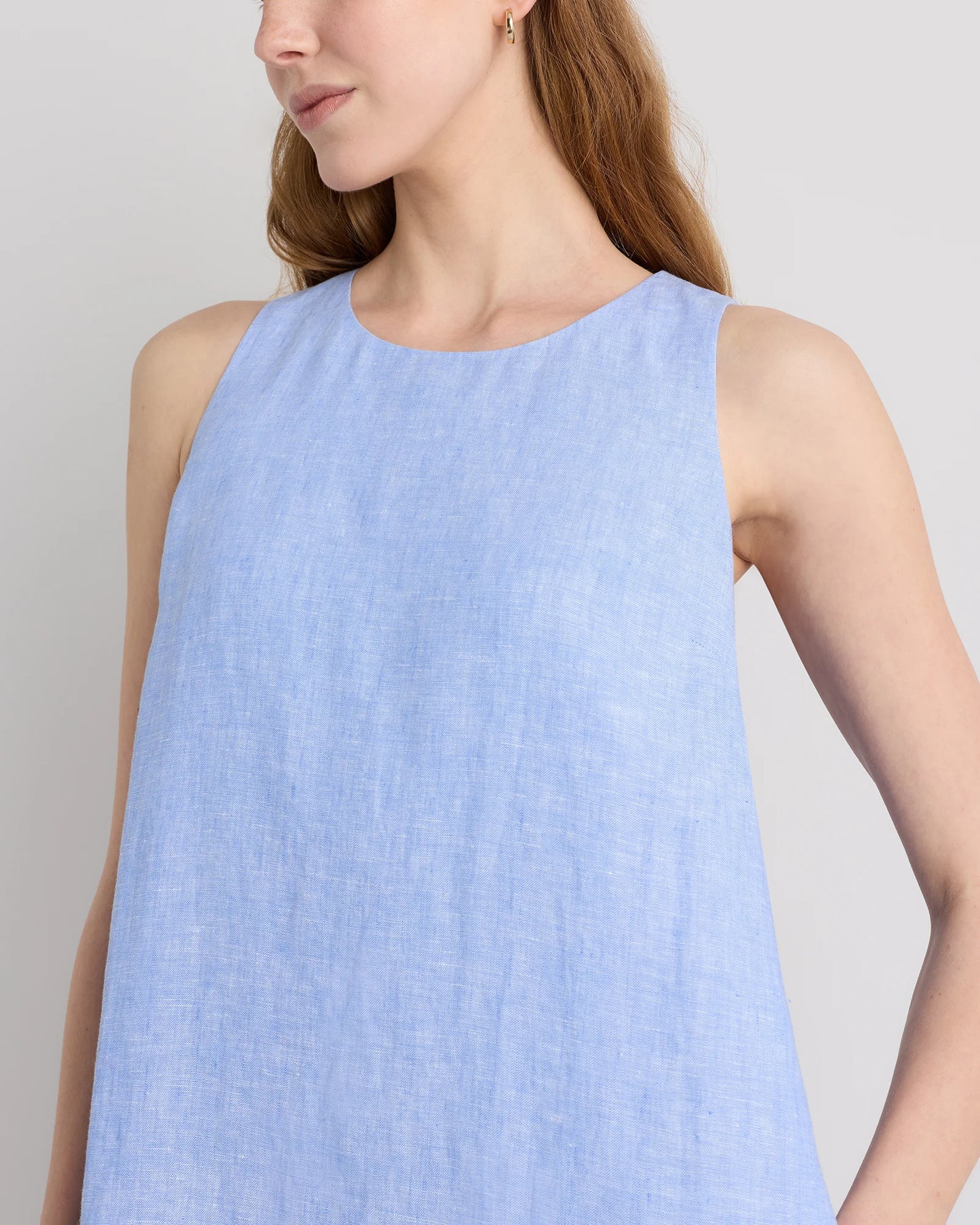 100% European Linen Tank Mini Dress - XS / Martini Olive