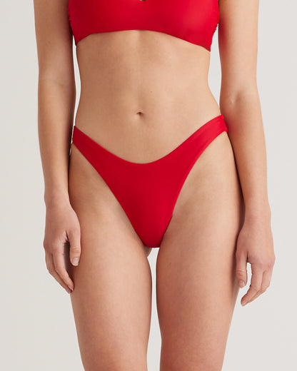Italian High-Leg Bikini Bottom - XS / Mocha Midi Dot