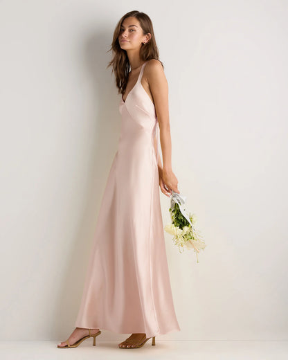 Bianca Stretch Satin Dress - 0 / Garden Sage Green
