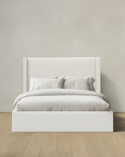 Wingback Bed in Performance Velvet - Full / Walnut