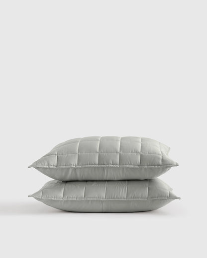 Bamboo Box Quilted Sham Set - Standard / Sage