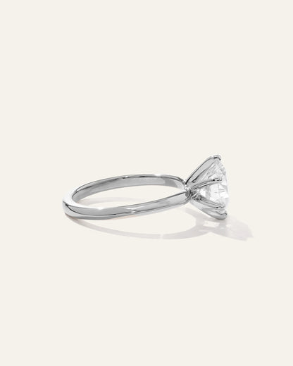Lab Grown Diamond Round Six Prong Knife Edge Engagement Ring - 2ct - 4 / Yellow Gold