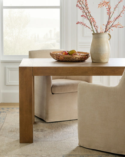 Reclaimed Oak Parsons Dining Table - One Size / Weathered Oak