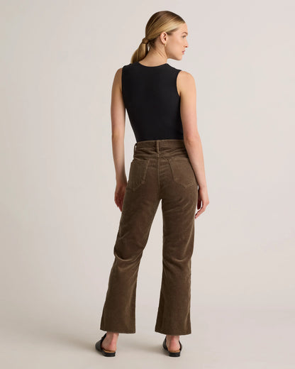 Organic Stretch Corduroy Kick Flare Pants - 0 / Warm Brown