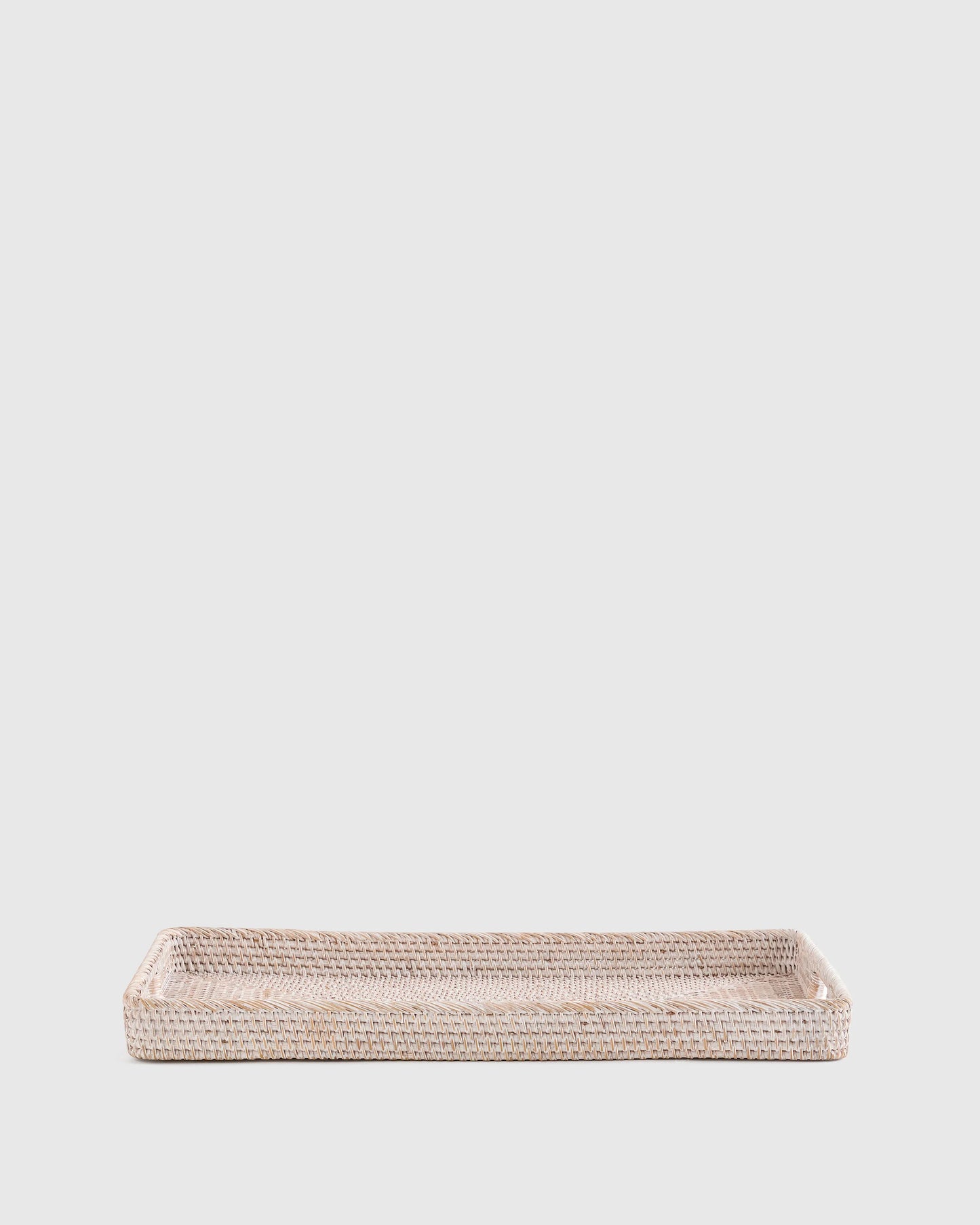 Handwoven Rattan Rectangular Tray - One Size / Natural