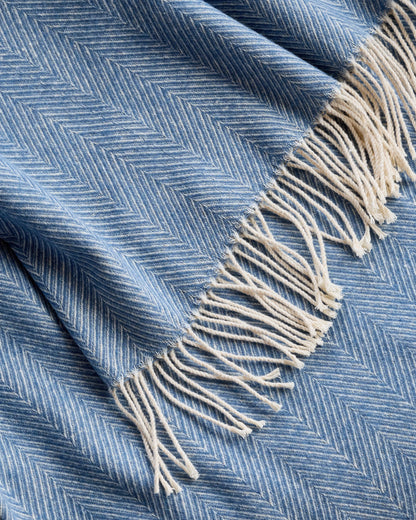 Lightweight Italian Cotton Herringbone Throw - One Size / Mushroom